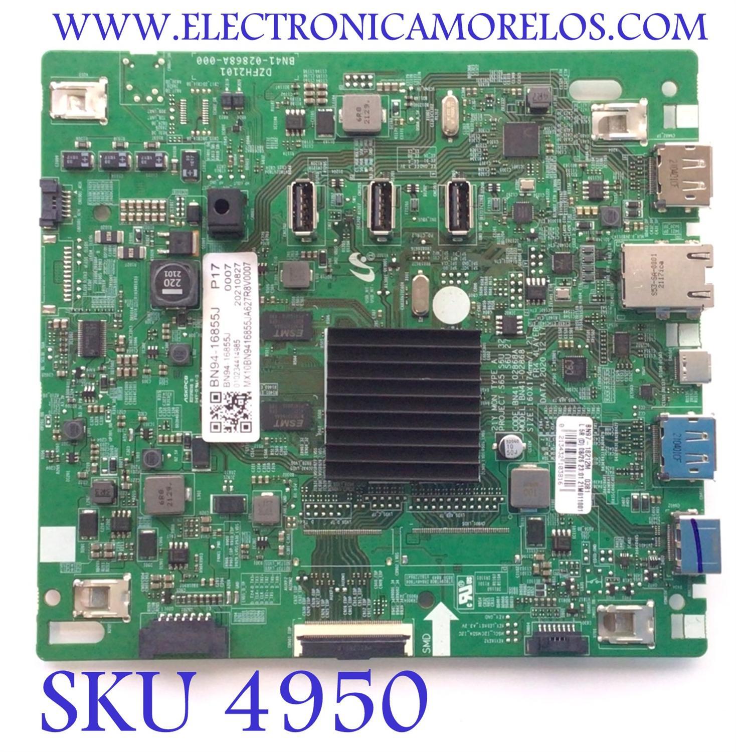 MAIN PARA MONITOR SAMSUNG QHD / HDM / USB / NUMERO DE PARTE BN94-16855J / BN41-02868A / BN97-18212M / BN9416855J / PANEL CY-MA320KGAV1H / MODELOLS32A600 / LS32A600UUNXGO / LS32A600UUNXGO AA01